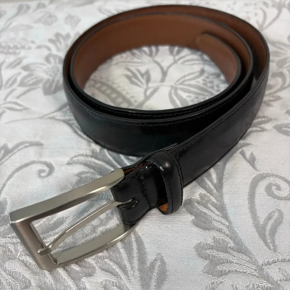 BRIGHTON Black Leather Belt E6703 Women's Sz 36 Western Southern Country Cowgirl